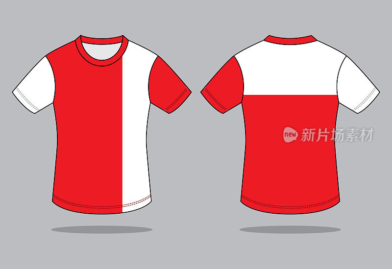 T-Shirt Design Vector (white / Red)